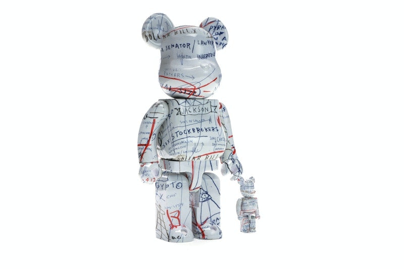 Bearbrick Jean-Michel Basquiat 2 100% & 400% Set White