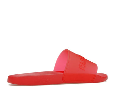 Burberry Embossed Logo Slides Bright Red