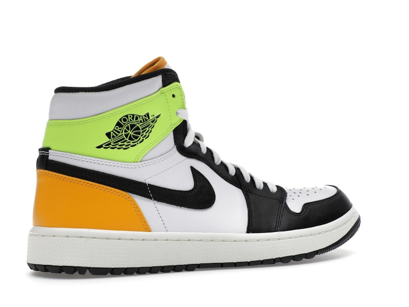 Jordan 1 Retro High Golf White University Gold Volt Black