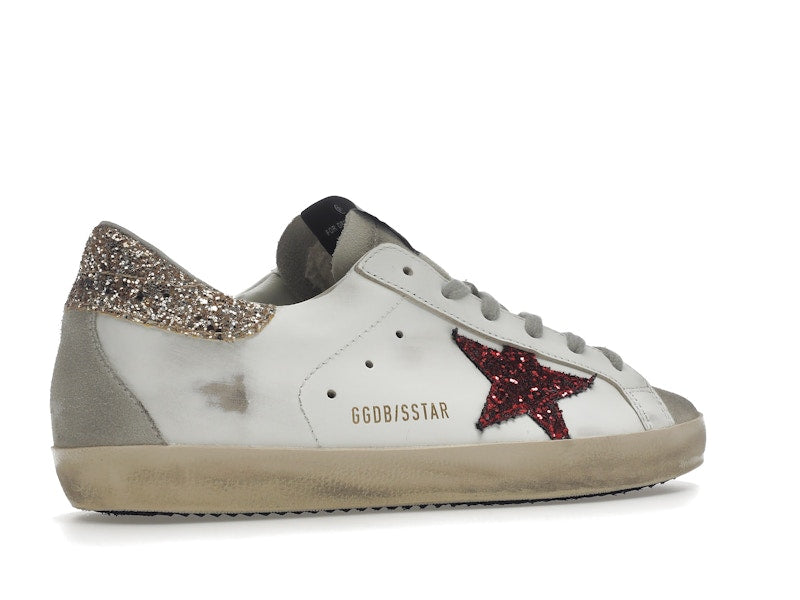 Golden Goose Super-Star White Red Glitter (Women's)