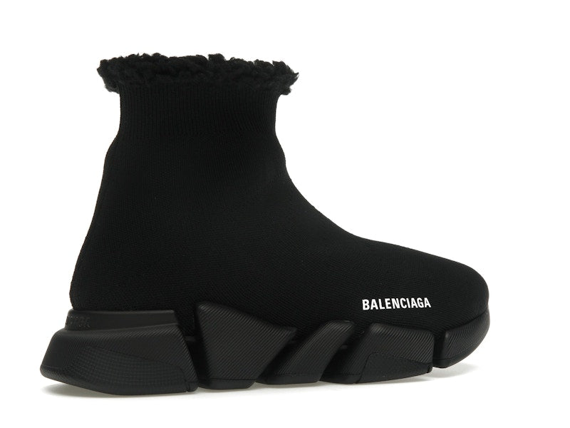 Balenciaga Speed 2.0 Recycled Fake Fur Black (Women's)