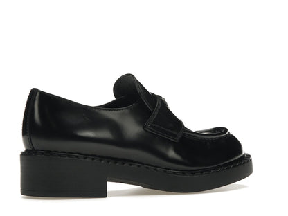 Prada Chocolate 50mm Loafer Black Brushed Leather