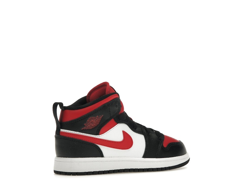 Jordan 1 Mid Black Fire Red (PS)