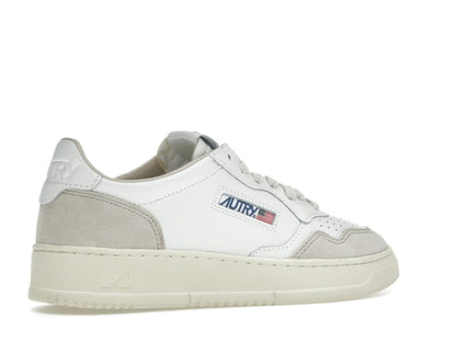 Autry Medalist Leather Low White Beige Suede (Women's)