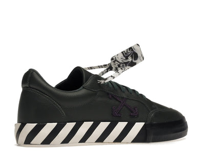 OFF-WHITE Vulc Low Dark Green Leather