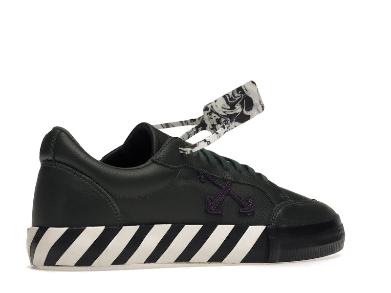 OFF-WHITE Vulc Low Dark Green Leather
