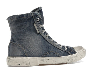 Balenciaga Paris High Top Blue Destroyed Denim