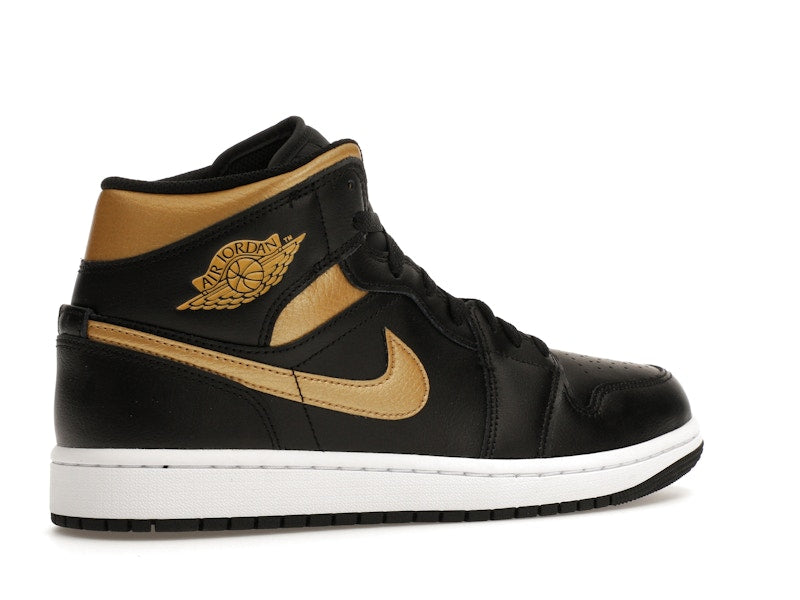 Jordan 1 Mid Black Metallic Gold