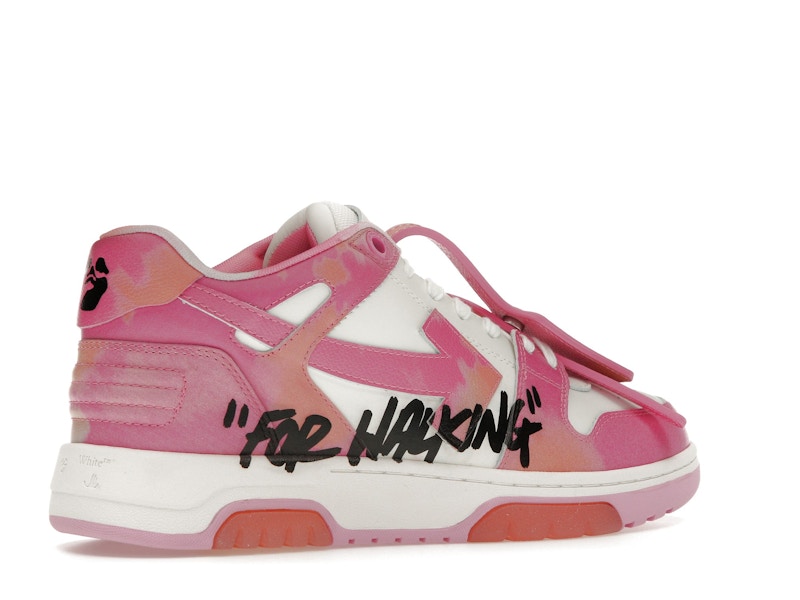 OFF-WHITE Out Of Office OOO "For Walking" Low Tops Pink Tie Dye
