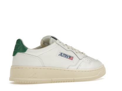 Autry Medalist Leather Low White Green (Women's)