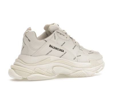 Balenciaga Triple S Allover Logo White