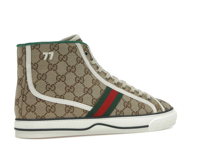 Gucci Tennis 1977 Canvas High Top Beige GG Print