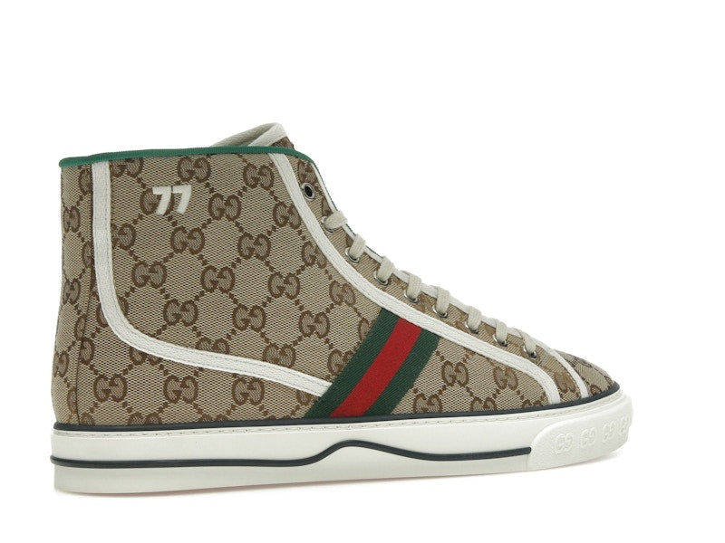 Gucci Tennis 1977 Canvas High Top Beige GG Print