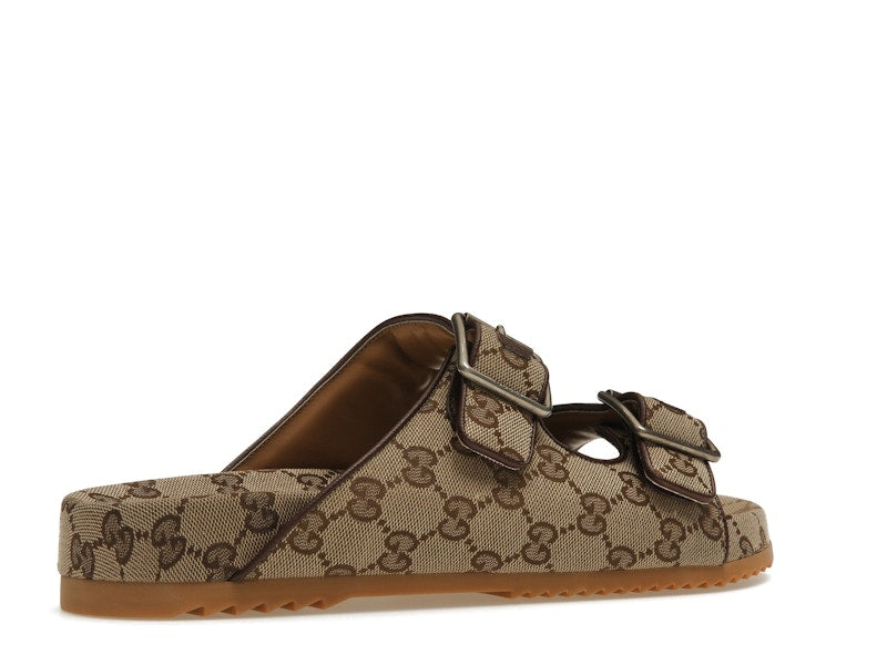 Gucci Strap Slide Sandal Beige Canvas