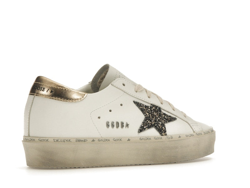 Golden Goose Hi Star White Glitter Gold (Women's)
