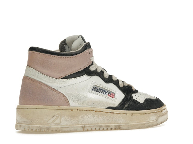 Autry Medalist Leather Mid Super Vintage White Pink Black (Women's)