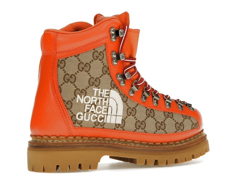 Gucci x The North Face Canvas Leather Boot Beige Orange (Women's)
