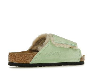 Birkenstock Solana Shearling Slide Stussy Washed Green
