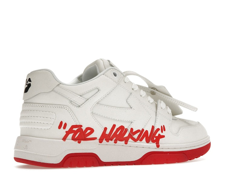 OFF-WHITE Out Of Office OOO Low Tops White Red