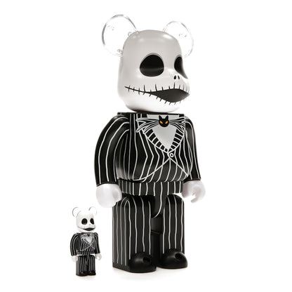 Bearbrick x Disney Tim Burton's The Nightmare Before Christmas Jack Skellington 100% & 400% Set