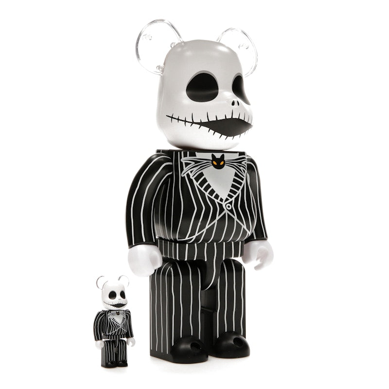 Bearbrick x Disney Tim Burton's The Nightmare Before Christmas Jack Skellington 100% & 400% Set
