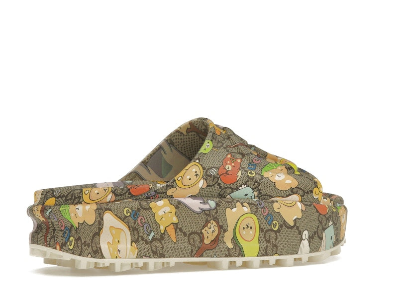 Gucci x Pikarar GG Animal Print Slide Beige Multi (Women's)