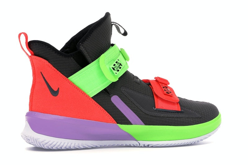 Nike LeBron Soldier 13 Thunder Grey Bright Crimson Electric Green