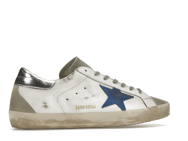 Golden Goose Super-Star White Elecctric Blue Silver