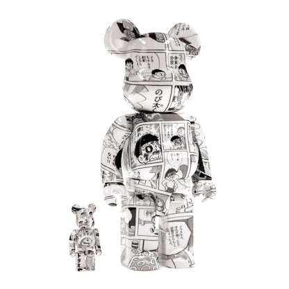 Bearbrick Doraemon (Comic Ver.) 100% & 400% Set Black & White