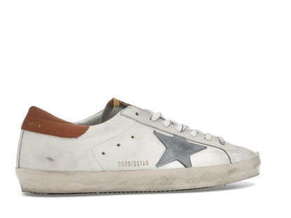 Golden Goose Super-Star White Grey Brown Heel Tab