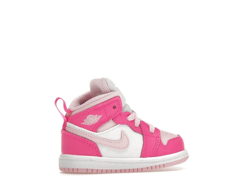 Jordan 1 Mid White Fierce Pink (TD)