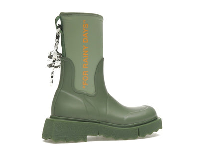 OFF-WHITE Zip-tie Rain Boots Green (Women's)
