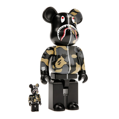 Bearbrick x BAPE Madison Avenue Exclusive Shark Camo 100% & 400% Set