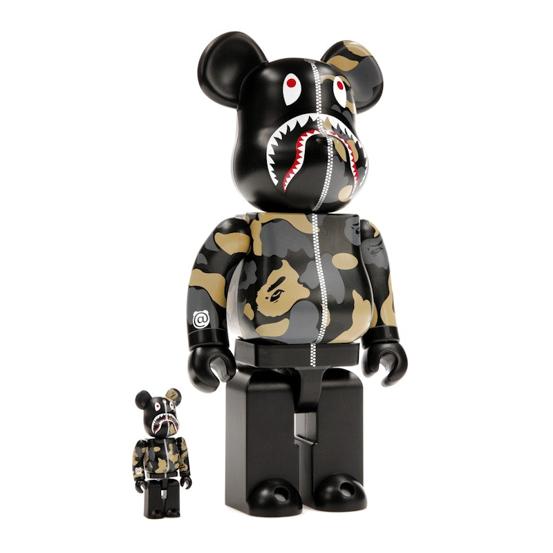 Bearbrick x BAPE Madison Avenue Exclusive Shark Camo 100% & 400% Set
