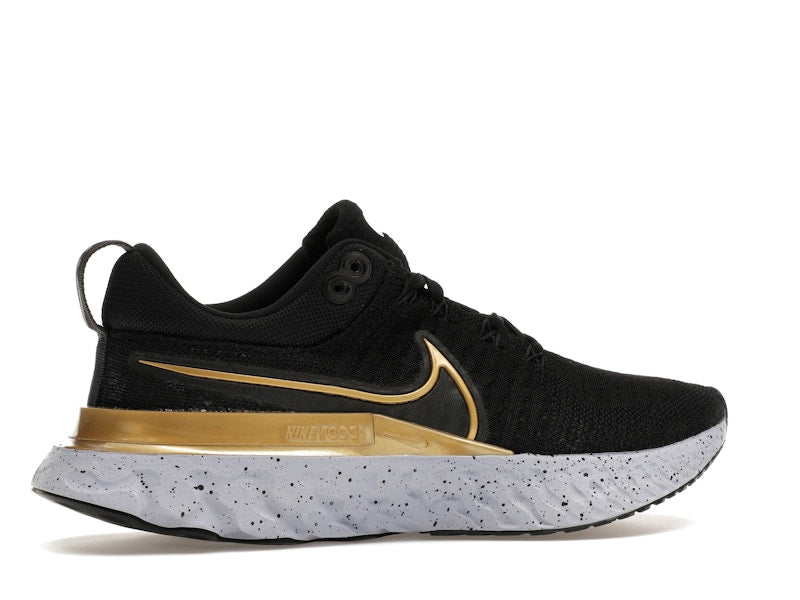 Nike React Infinity Run Flyknit 2 Black Metallic Gold (Women's)