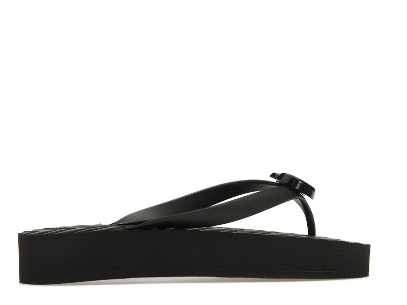 Gucci Chevron Thong Sandal Black Rubber