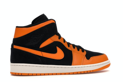 Jordan 1 Mid Black Orange Peel