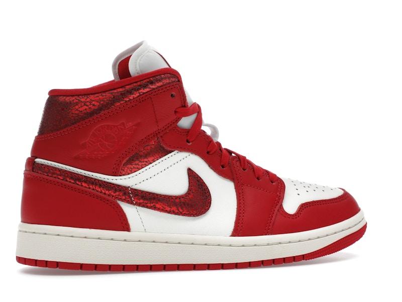 Jordan 1 Mid SE Red Cracked Leather (Women's)