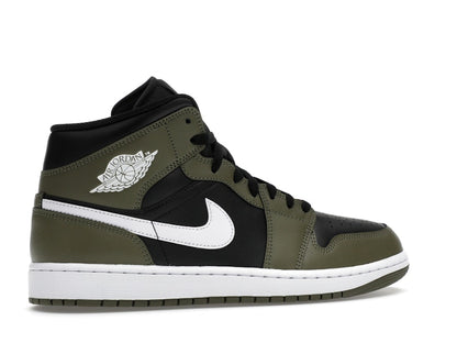 Jordan 1 Mid Black White Olive
