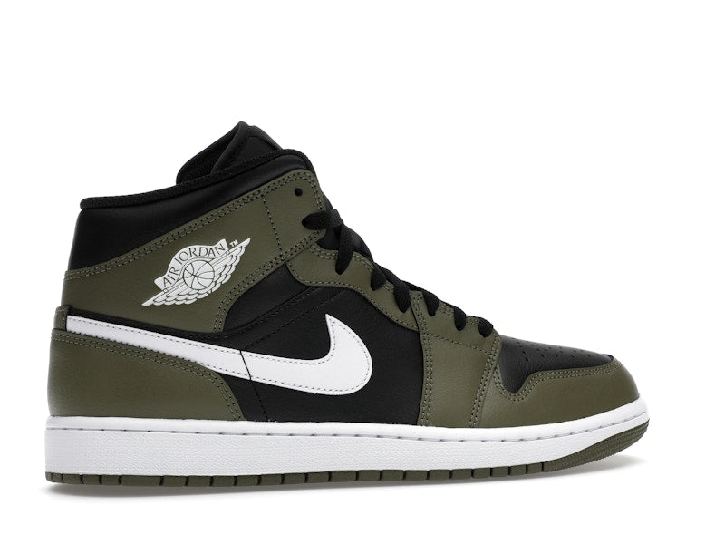 Jordan 1 Mid Black White Olive