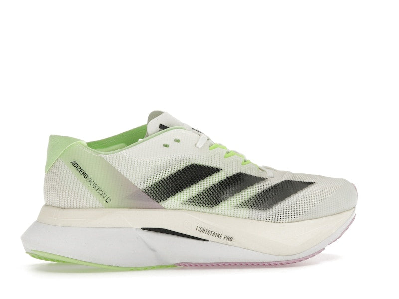 adidas Adizero Boston 12 Cloud White Core Black Green Spark