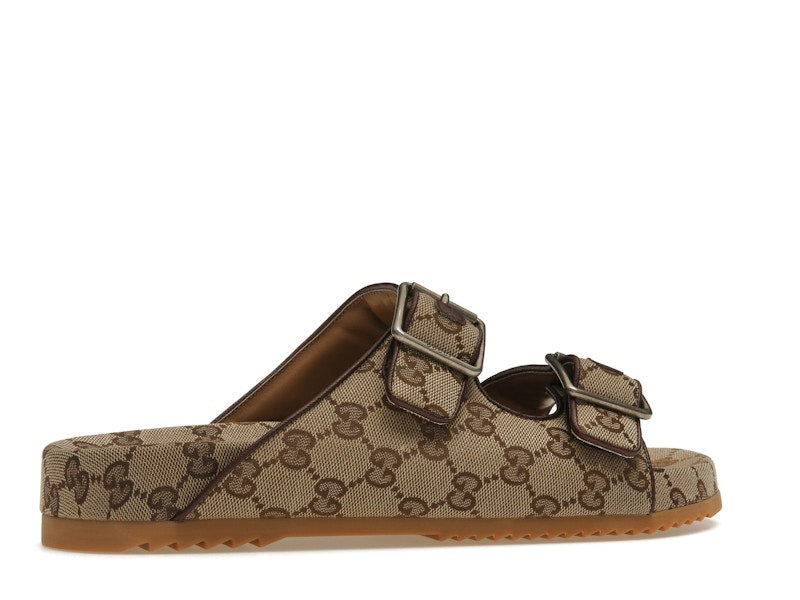 Gucci Strap Slide Sandal Beige Canvas