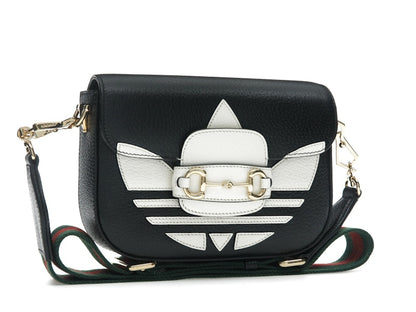 Gucci x adidas Horsebit 1955 Shoulder Bag Black/White