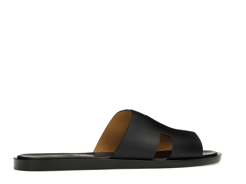 Hermes Izmir Sandal Noir Smooth Calfskin Leather