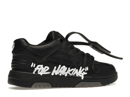 OFF-WHITE OOO Low Tops "For Walking" Black White