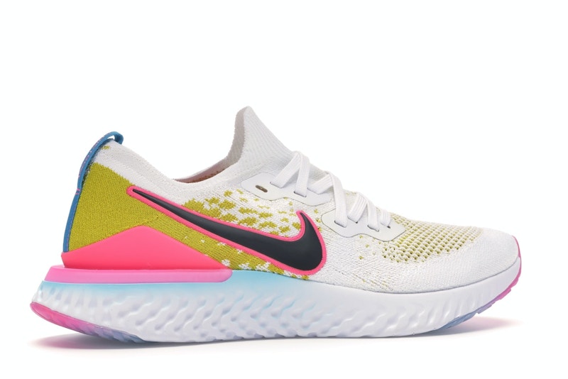 Nike Epic React Flyknit 1 White Pink Blast Citron