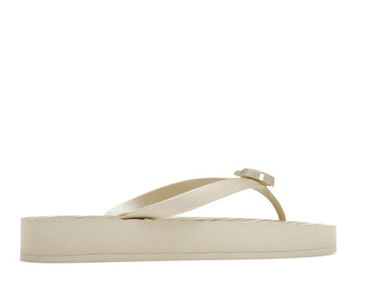 Gucci Chevron Thong Sandal White Rubber