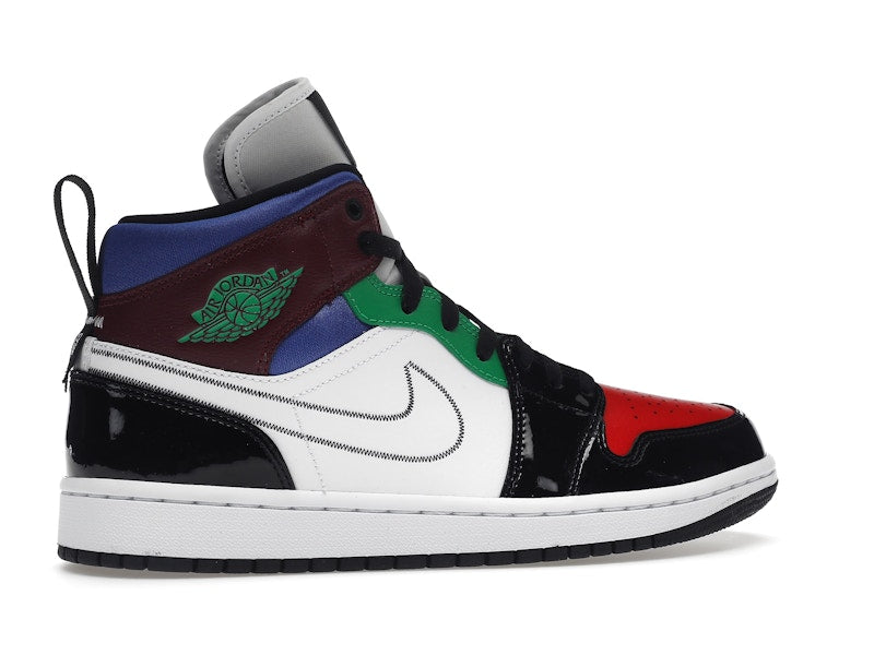 Jordan 1 Mid SE Black White Multi-Color (Women's)