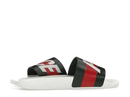 Palace x Gucci Logo Web Slide Sandal White