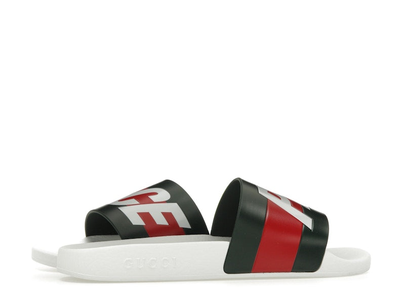 Palace x Gucci Logo Web Slide Sandal White